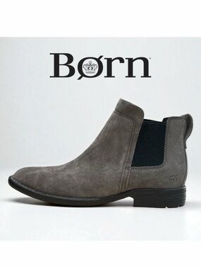 Born Men’s‎ Opanka Chelsea Dark Grey Carbon Suede Pull-On Boots - Size 8